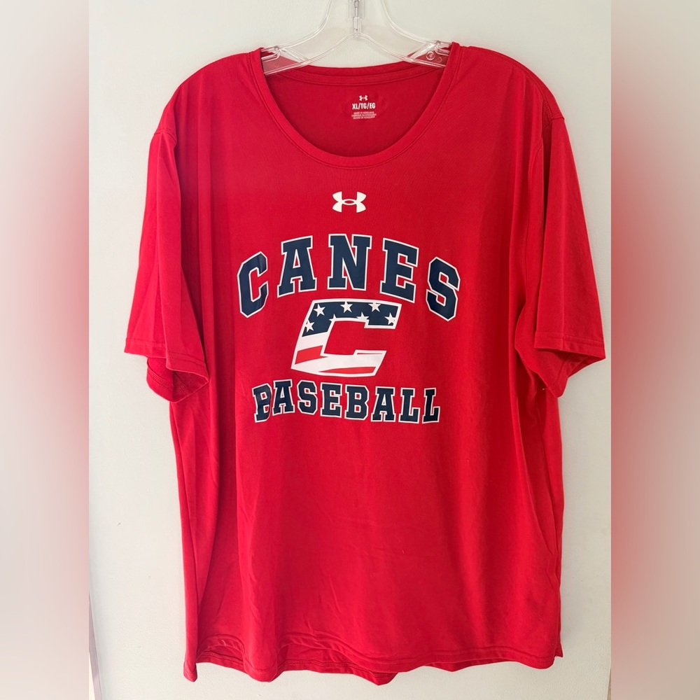 Under Armour Red Canes Baseball Tee with Patriotic Logo